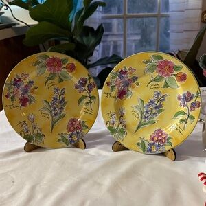 Floral Yellow Decorative Plates